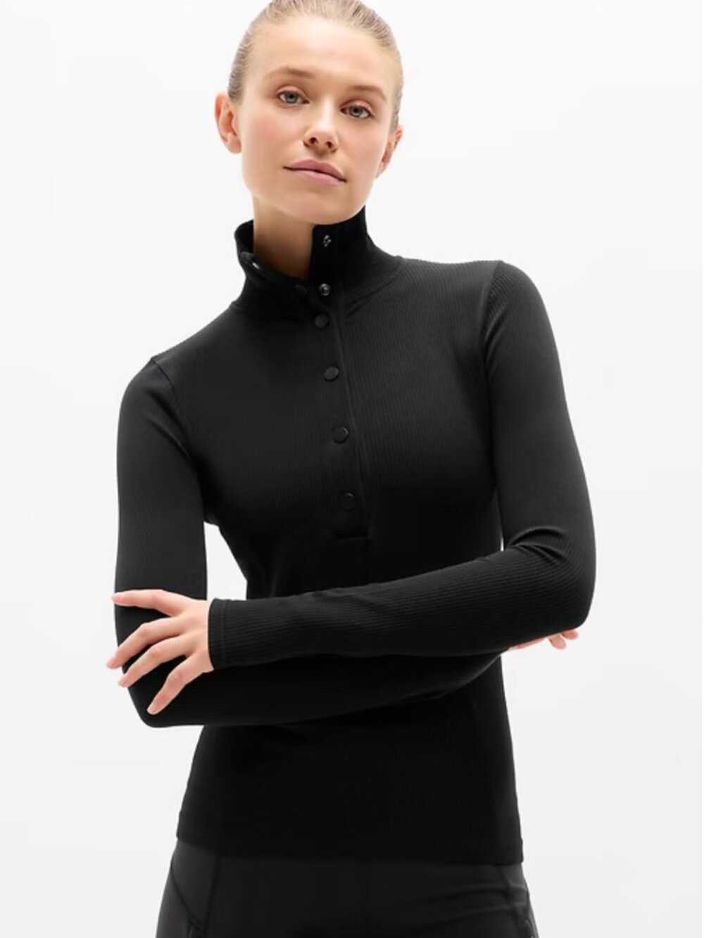 Athleta Flurry Seamless Henley sz XS